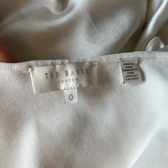 ✨TED BAKER✨ Ivena Asymmetric Knit Bodice Midi Dress - White - Picture 7 of 10